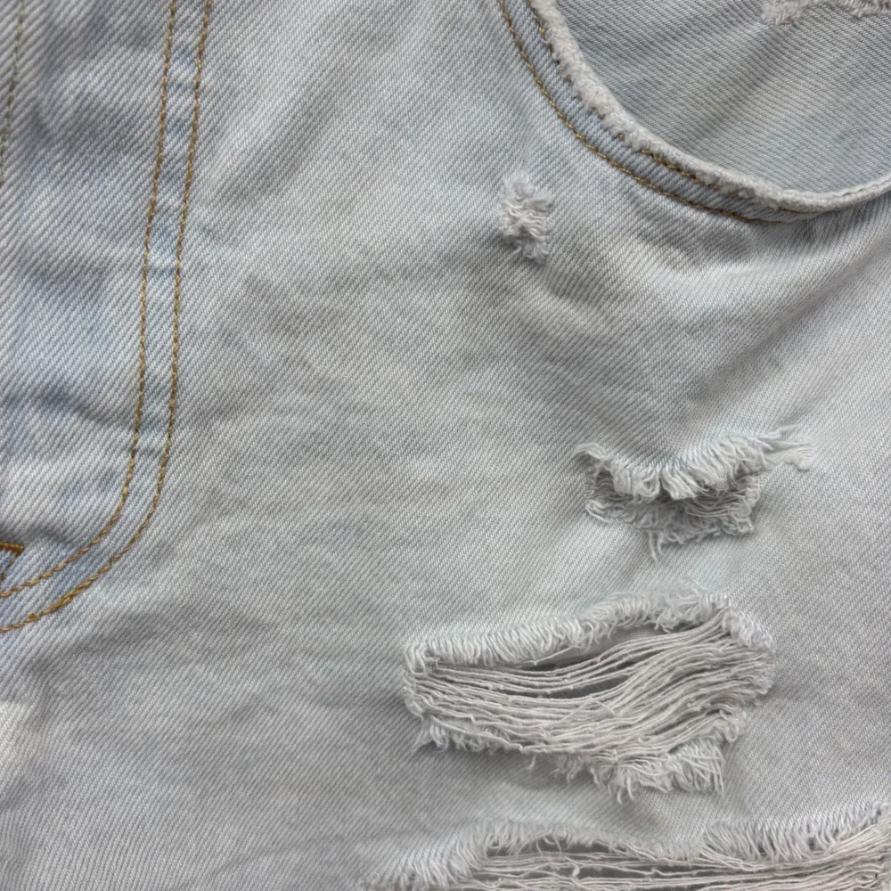 Levis 501 Original High Waisted Distressed Denim‎ Shorts Light Wash Blue W30